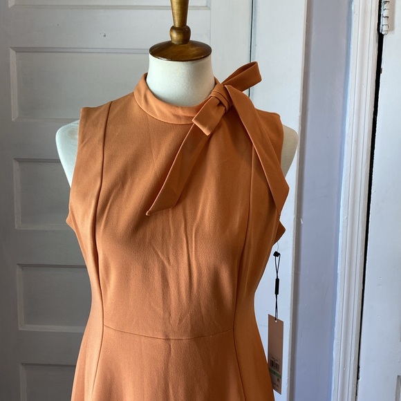 NWT Calvin Klein Sleeveless Bow Neck Sheath Dress, Size 8 - Picture 3 of 14